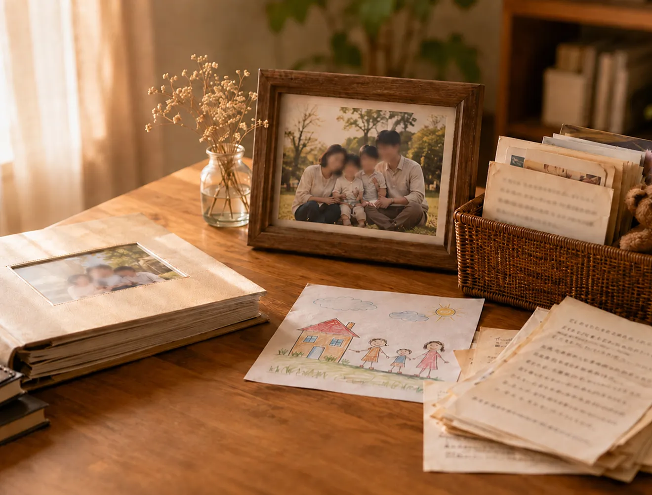 家族写真や手紙などの思い出の品